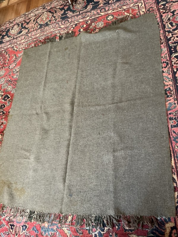 Plaid Wool Or Wool Blend, Sofa Throw, Some Spots n Loss Of Fringe 60 X 56” gallery