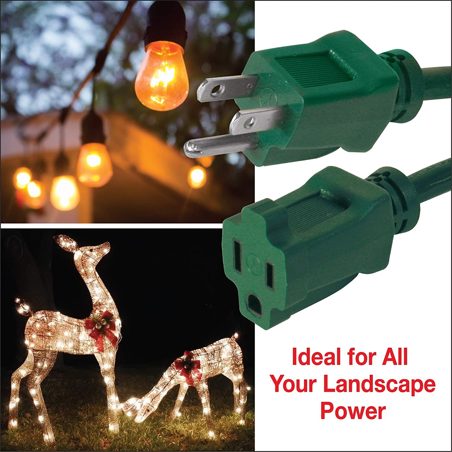 CP 9 ft Lawn & Garden Outdoor Extension Cord 16/3 SJTW, Green, CP10196 gallery