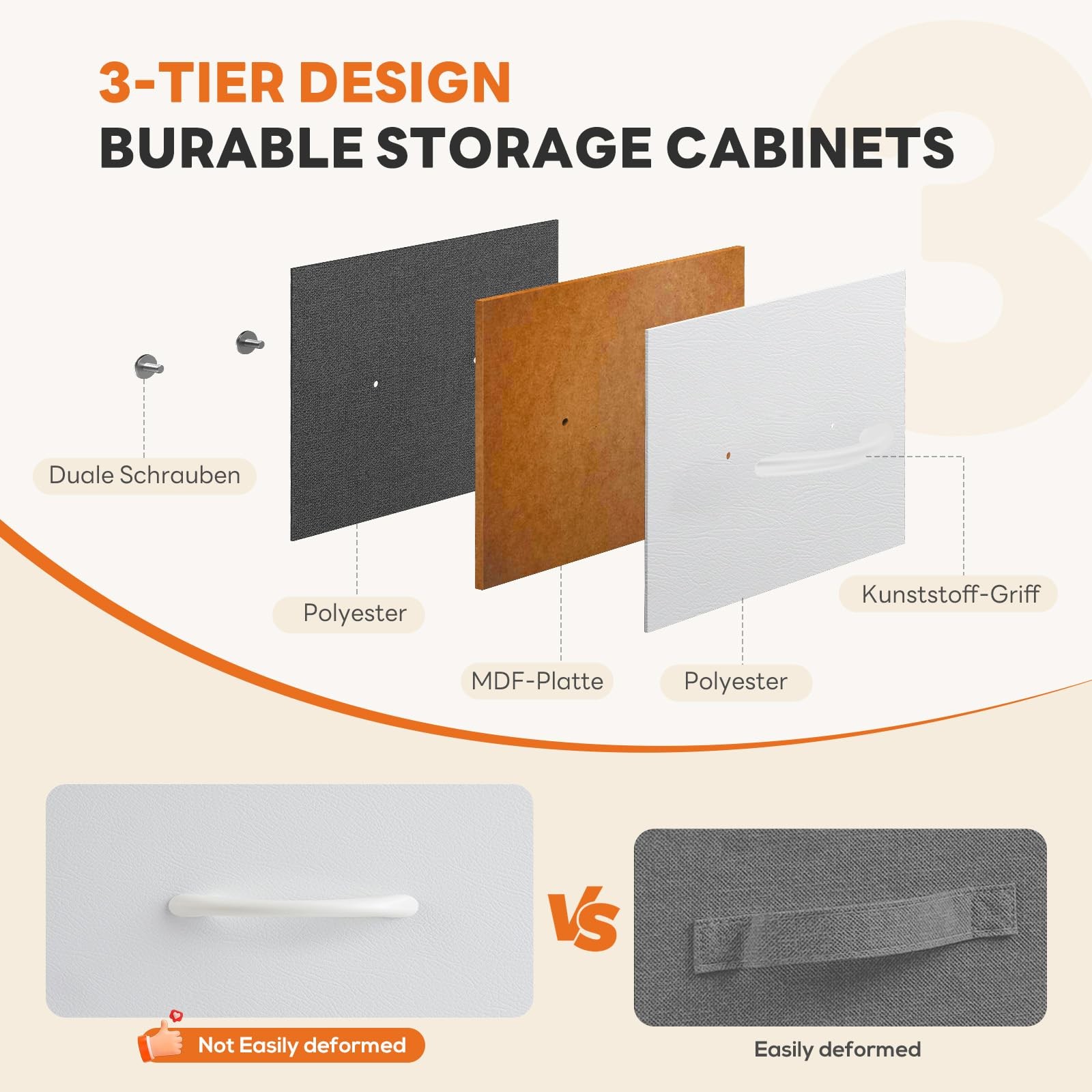 10 Drawer Fabric Dresser Storage Tower with Bins, Tall Chest Organizer for Be... gallery