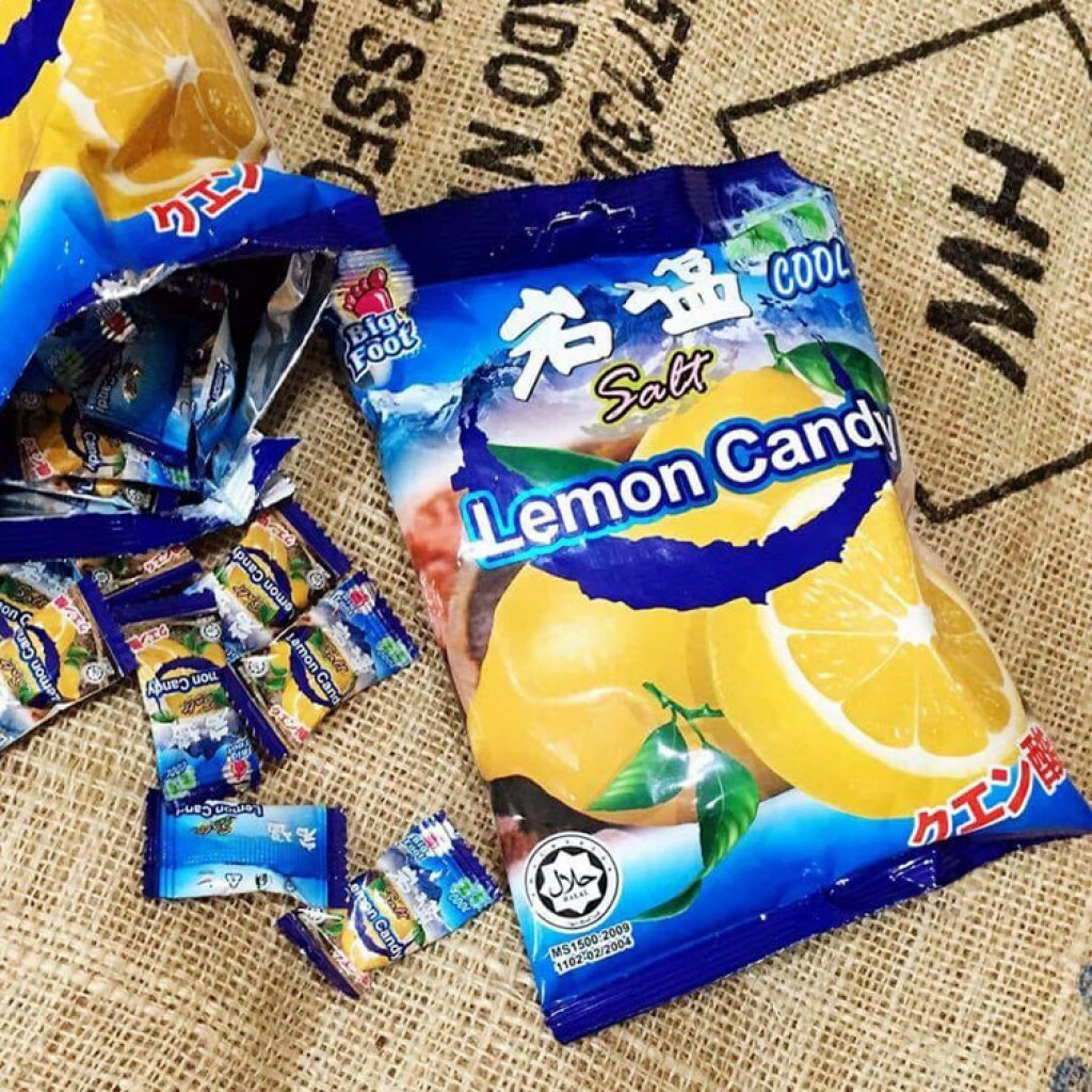 [BIG FOOT] Sea Salt Lemon Mint Cool Individually Wrapped Hard Candy 135g NEW gallery