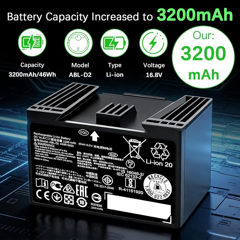 3200mAh for Roomba J7 Battery ABL D2 Compatible with iRobot Roomba j7 i7 i4 i5 gallery