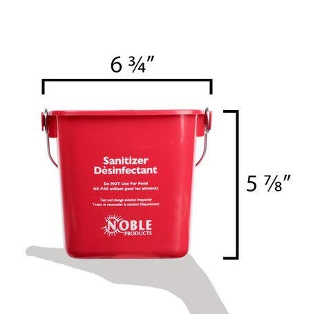 Small Red Sanitizing Bucket - 3 Quart Cleaning Pail - Set of 3 Square Containers gallery