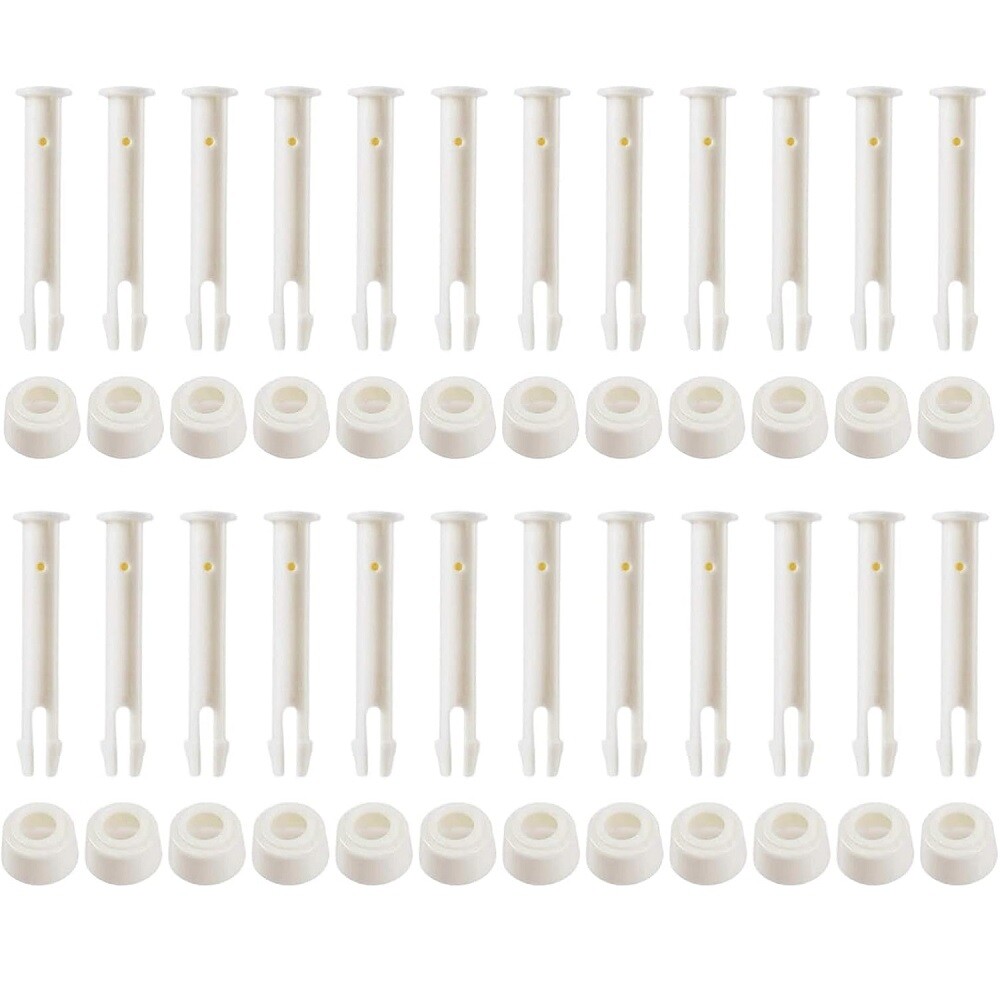 24Pcs ABS Pool Joint Pins 6cm 2.36in Cap Set Seals For Swimming Pool Reps White
