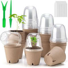 36 Pack Peat Pots with Humidity Domes Labels Seed Starter Kit