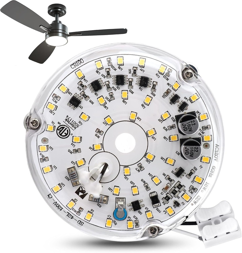 4 Ceiling Fan LED Light Replacement, 18W Retrofit Kit, 6000K Dimmable LED Light,
