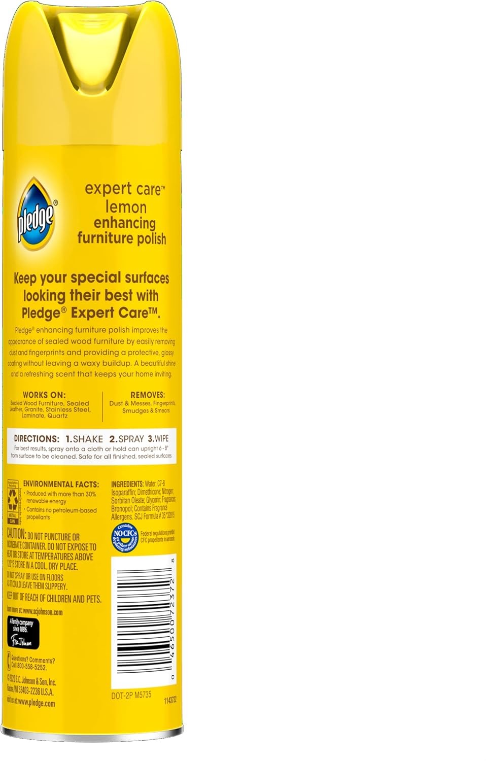 Pledge Enhancing Polish, Furniture & Wood Spray, Lemon Scent, 9.7oz gallery