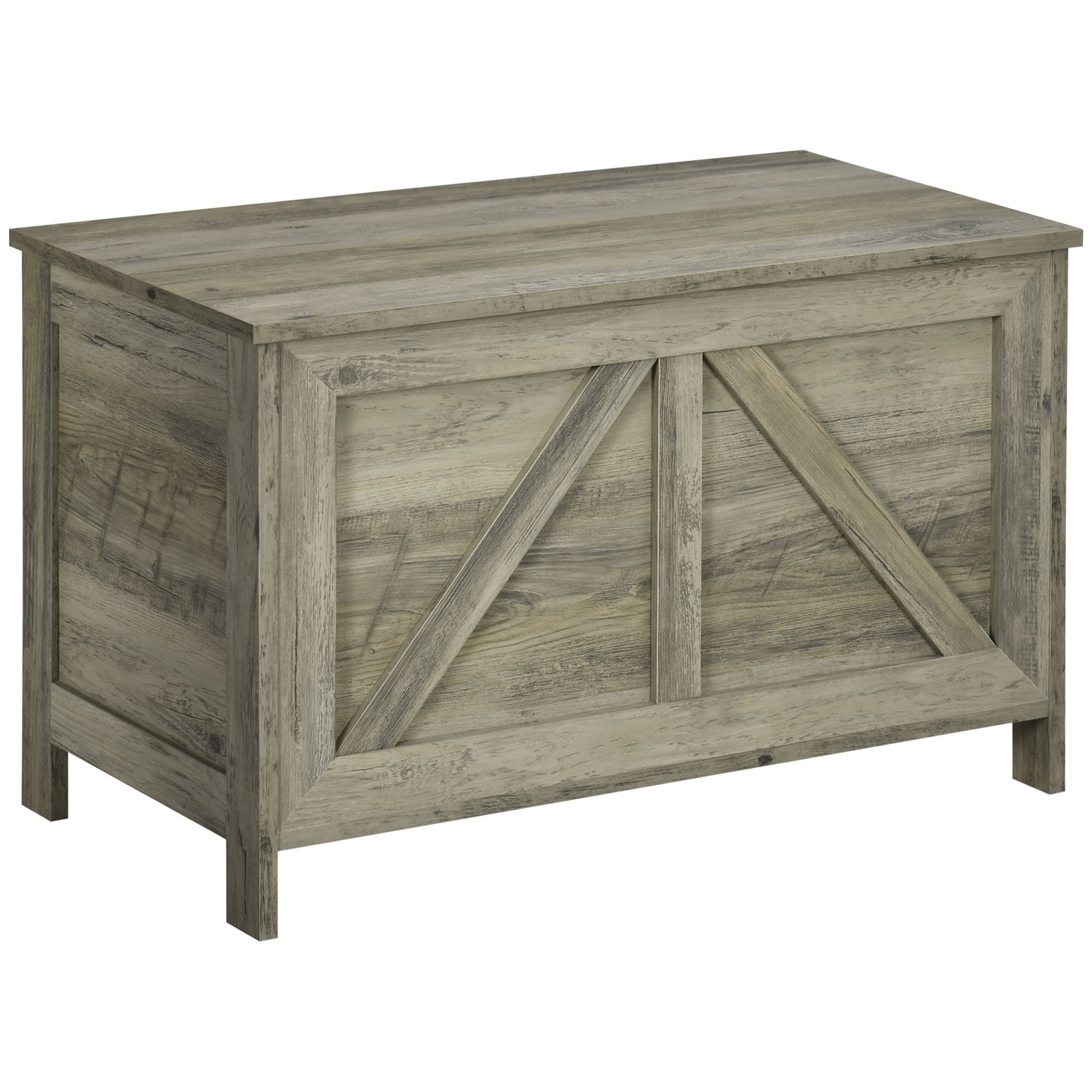19" Farmhouse Storage Chest Organizer, Gray gallery