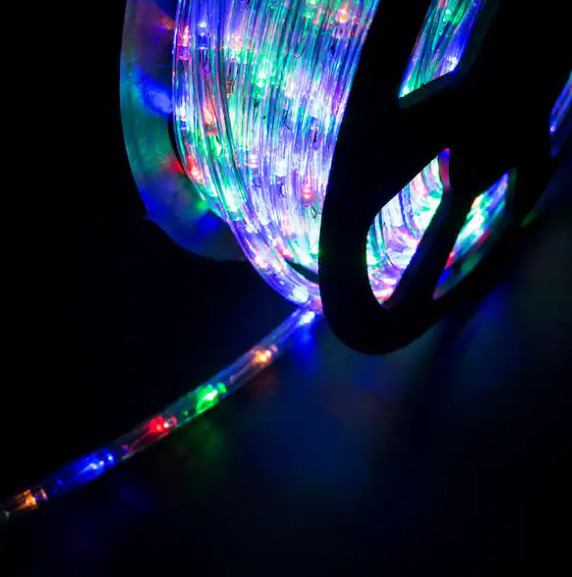 Wonline Outdoor 100 ft. 110-Volt Plug-In Multi-Color Light LED Lights Rope Light gallery