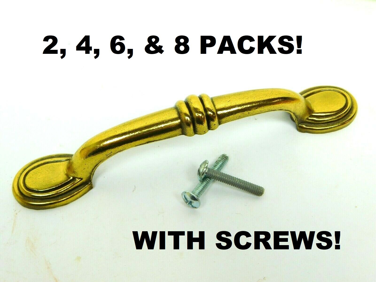 2-4-6-8 PACK! NEW 6" CONTINENTAL BRASS P1752 BRIGHT BRASS CABINET PULL HANDLE NC gallery