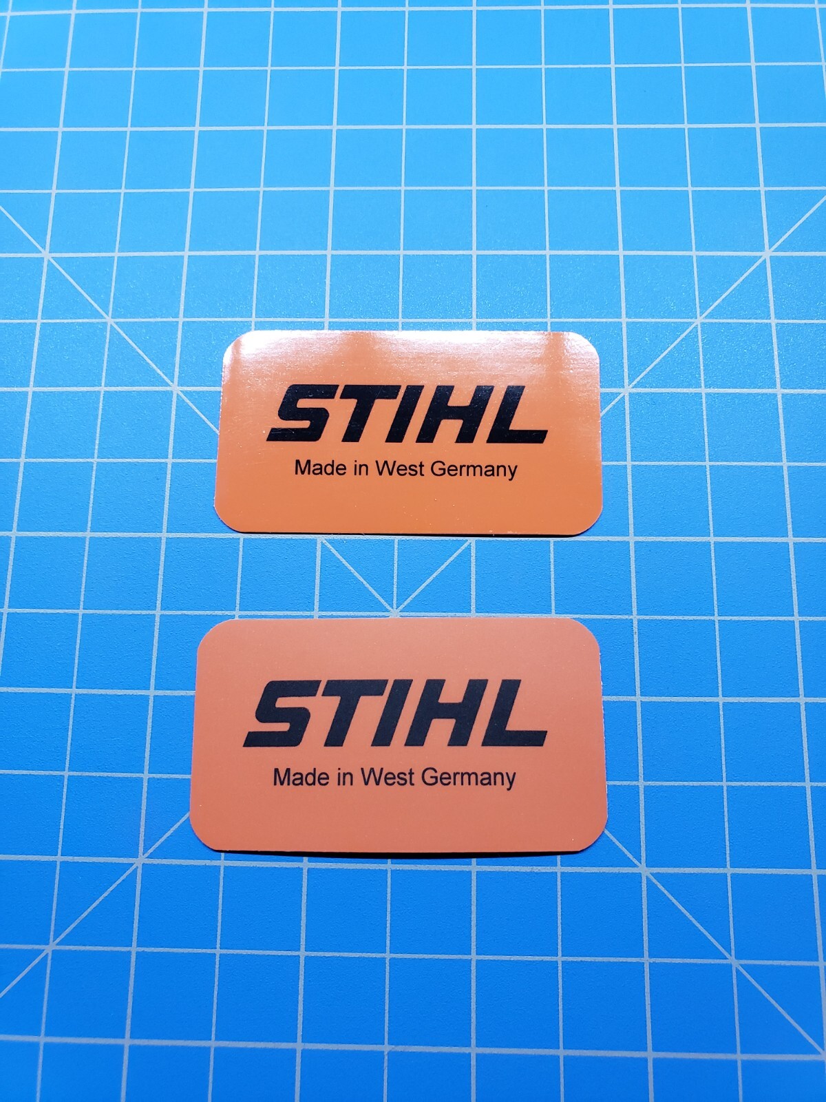 Vinyl Sticker for Stihl/Farmertec Stihl Made in West Germany Plate"Full Overlay" gallery