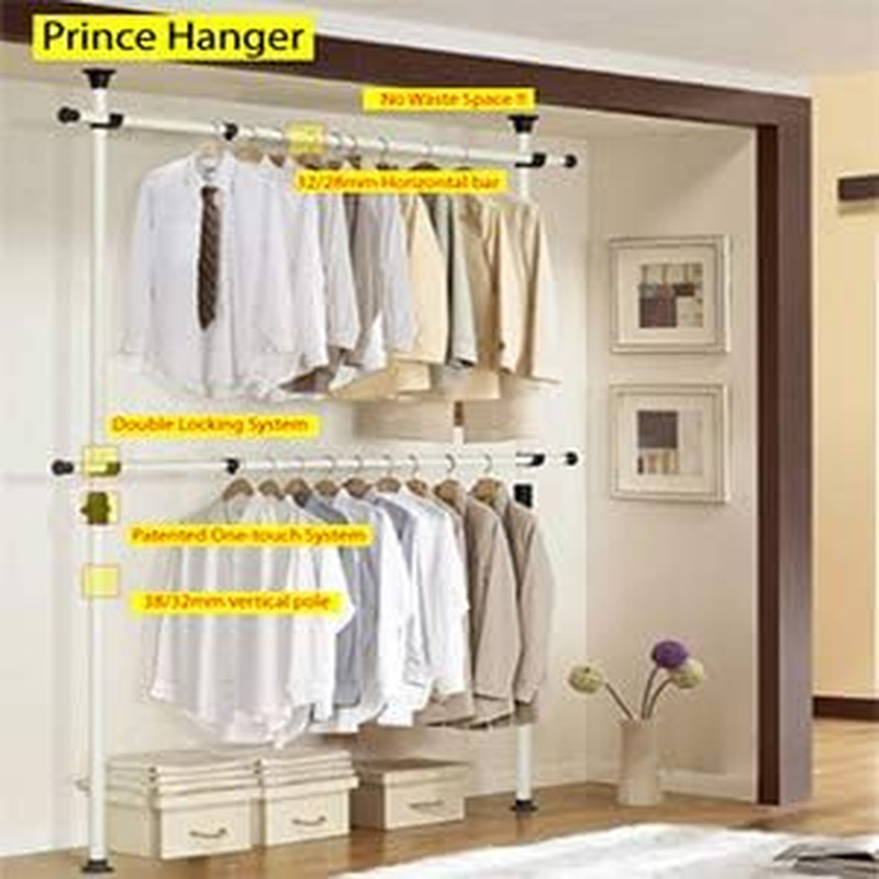 Adjustable Heavy-Duty Garment Rack with 352 LBS Capacity, Ivory Finish gallery