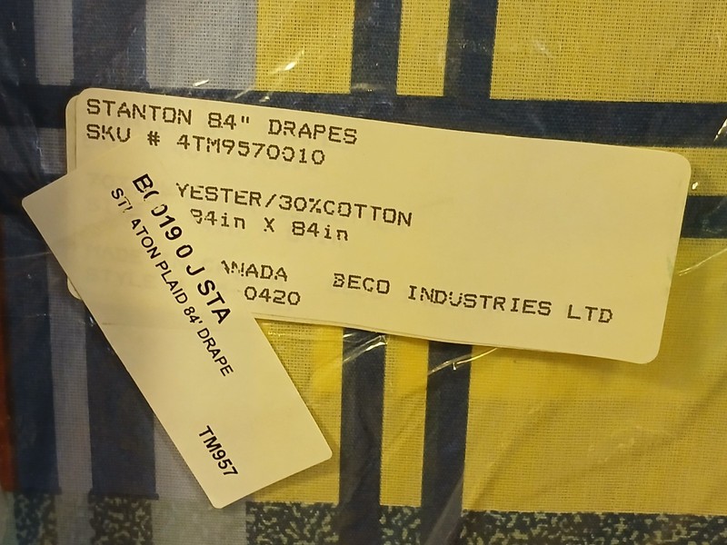 1-PAIR Stanton Rod-Pocket Drapes Poly-Cot Blu-Rust-Burg.-Yel-Grn Plaid 84" x 84" gallery