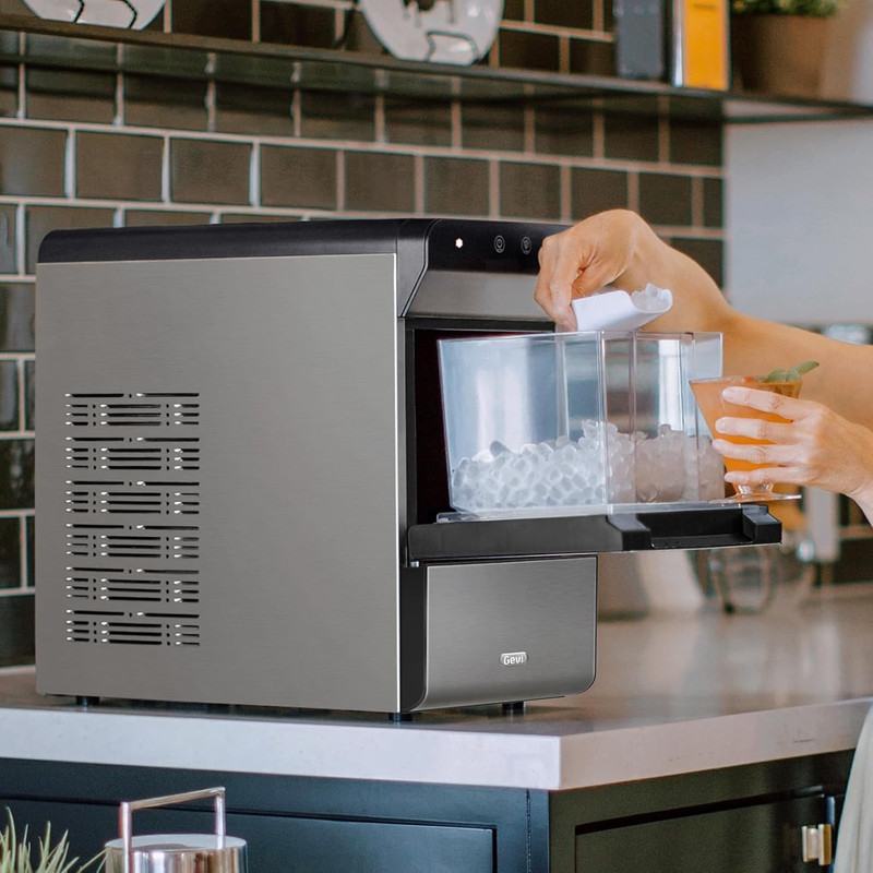 Gemi Nugget Ice Maker V2.0 - Self-Cleaning, Stainless Steel, Compact Design gallery