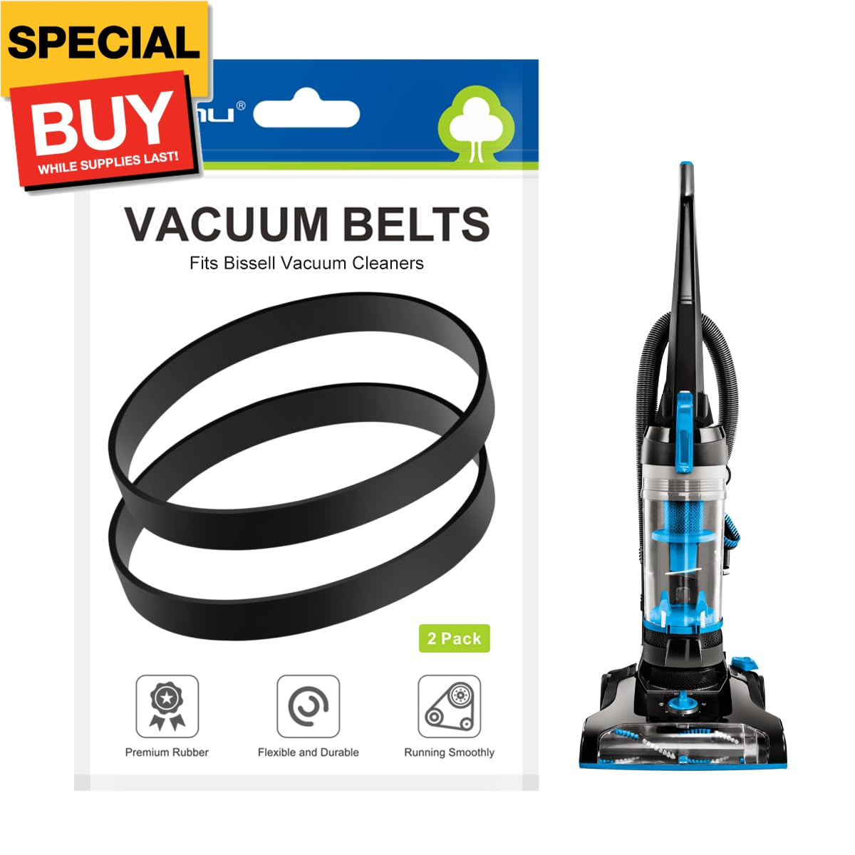Replacement Belt Compatible with Bissell Powerforce Helix Turbo Pet Vacuum, Fit gallery