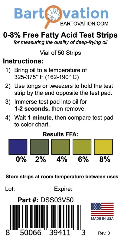 Frying Oil Quality Test Strips, High Range Free Fatty Acid Value 0-8% FFA Ran... gallery