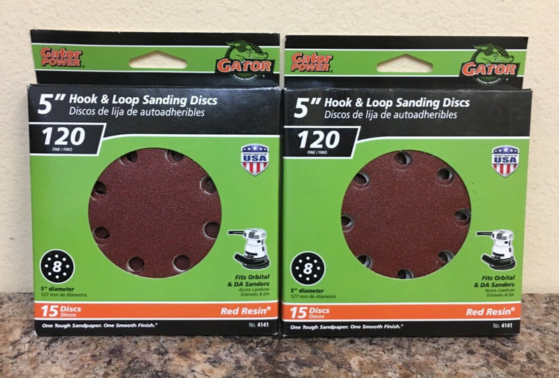 Gator 4141 5 in. Hook & Loop Sanding Discs 120 Grit Fine 2 Pks of 15 Pcs. gallery