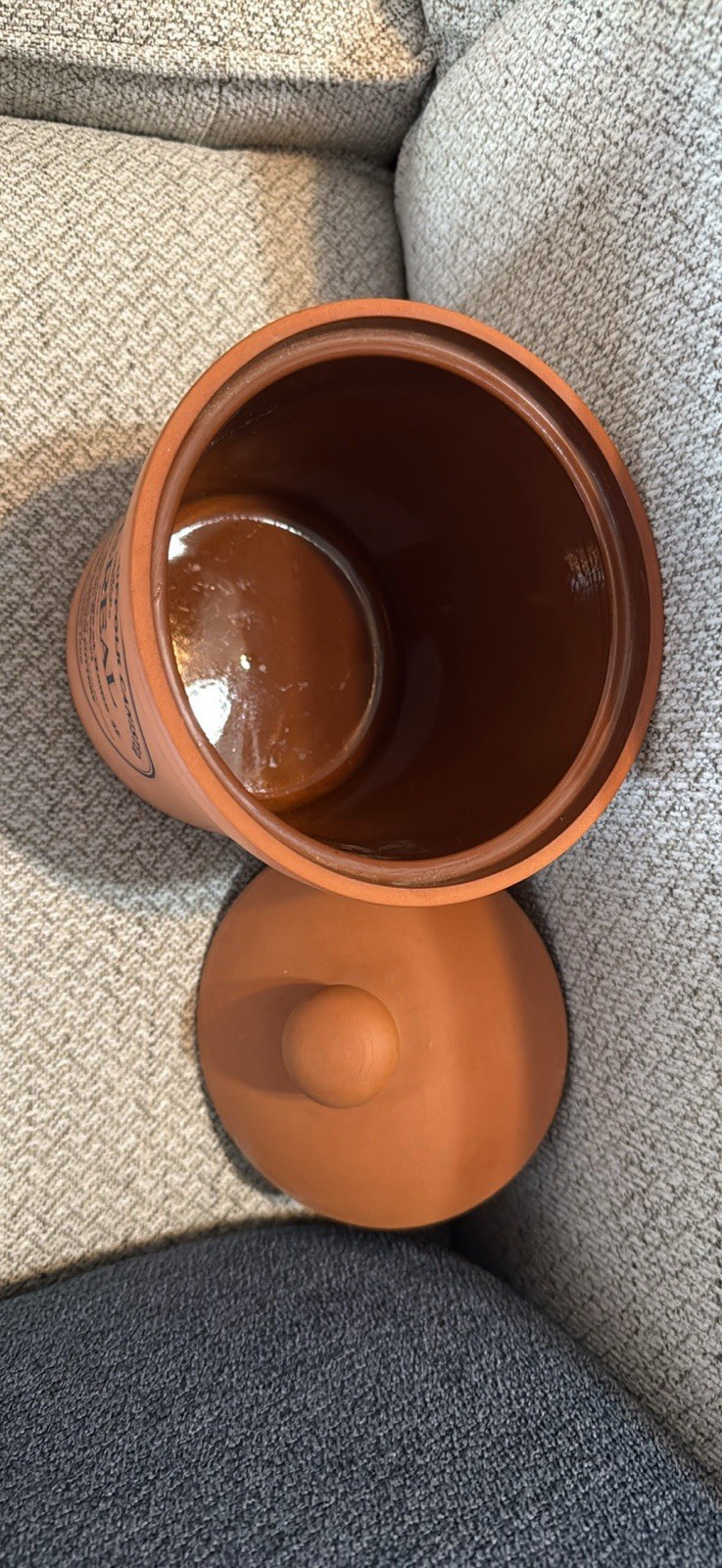 Henry Watson Pottery Terracotta Cereal Canister w/ Lid 10 oz Vintage Retro gallery