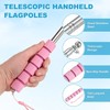 2-Pack Telescopic Handheld Flagpoles, 5.2ft/1.6m Stainless Steel Poles [Pink] gallery