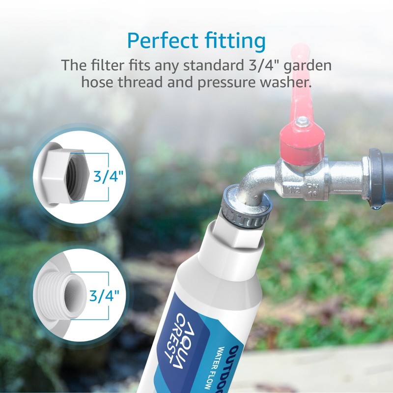 2 Pack AQUA CREST Inline Water Filter,Used for Car Washing,Window &Yard Cleaning gallery