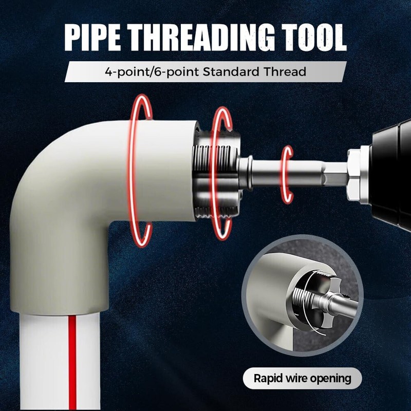Integrated Internal & External Pipe Threading-Tool, PVC Pipe Threader Kit USA gallery