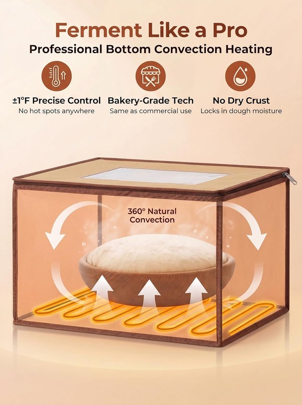 Bread Proofing Box, 32-113°F Temp Control & 48H Timer, Folding Dough Proofing gallery