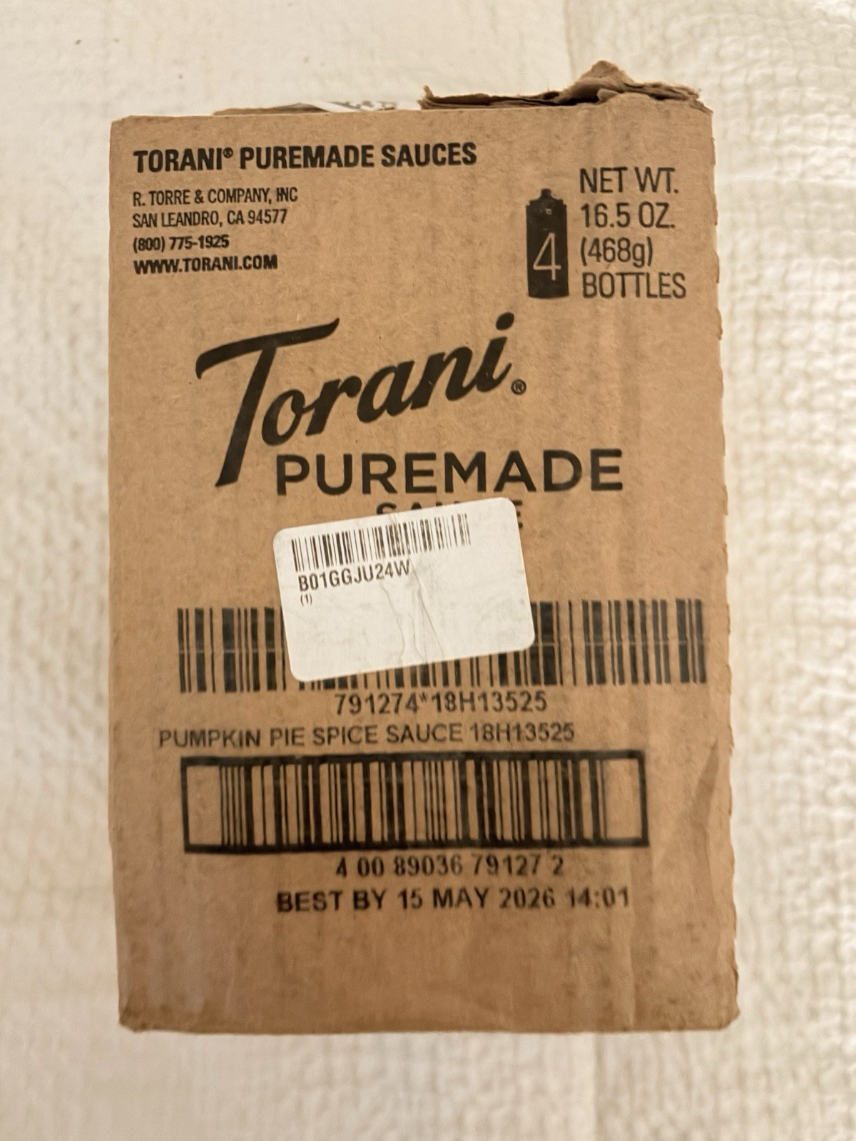 Torani Pumpkin Pie Syrup for Coffee, Desserts & Baking | Pack of 4, 16.5 oz Ea. gallery