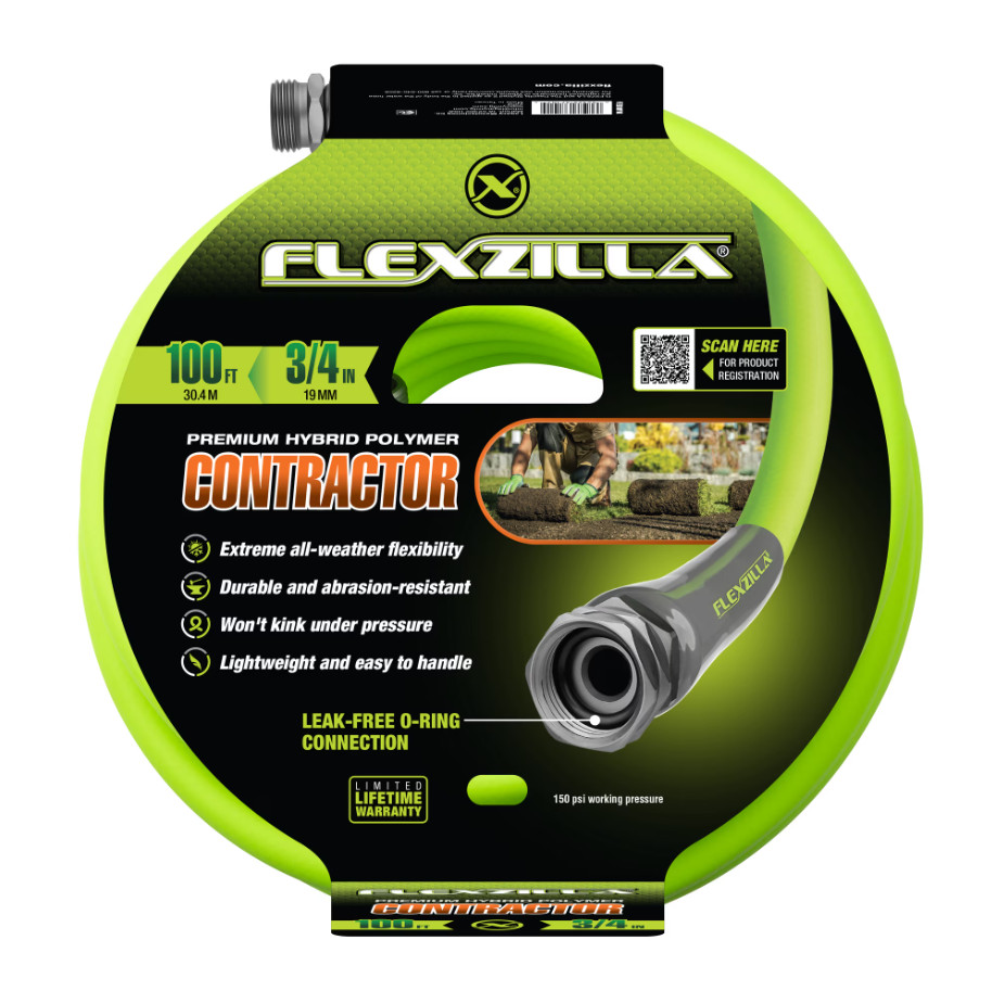 Flexzilla Contractor Garden Hose 3/4 in x 100 ft Hybrid Polymer ZillaGreen gallery