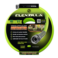 Flexzilla Contractor Garden Hose 3/4 in x 100 ft Hybrid Polymer ZillaGreen