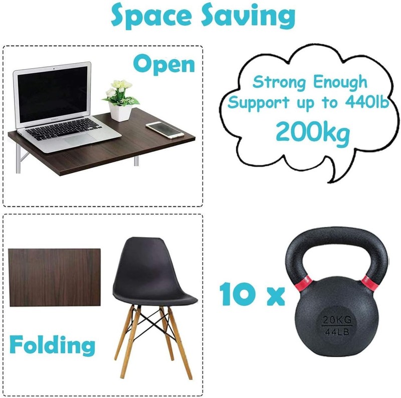 Stylish Space-Saving White Folding Shelf Brackets - Pack of 2 (440 lb Capacity) gallery