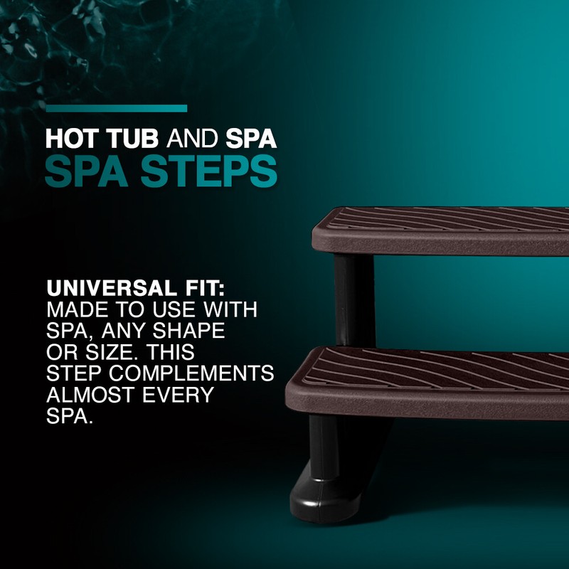 Puri Tech Universal Spa & Hot Tub Steps No Slip Grip Support Espresso with Black gallery