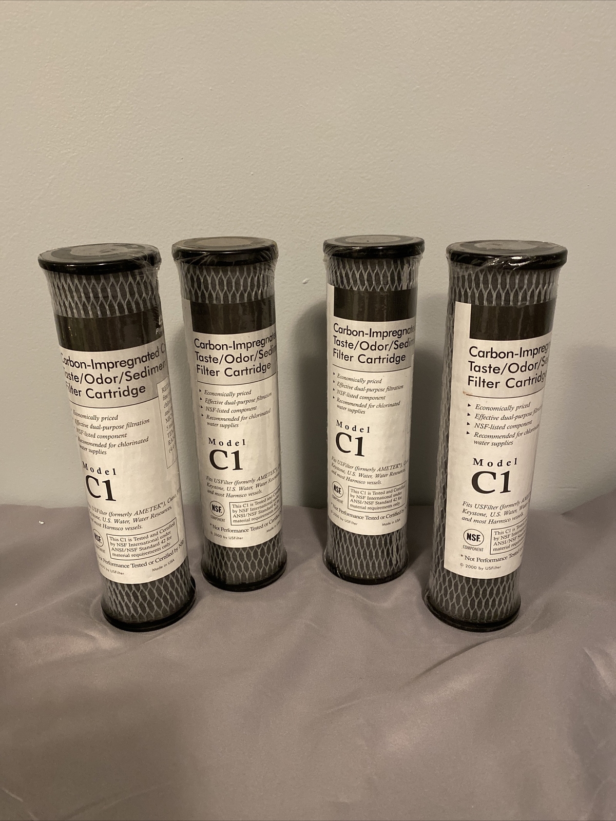 4 US Filter Water Carbon Impregnated Cellulose Filer Cartridge Model C1 New gallery