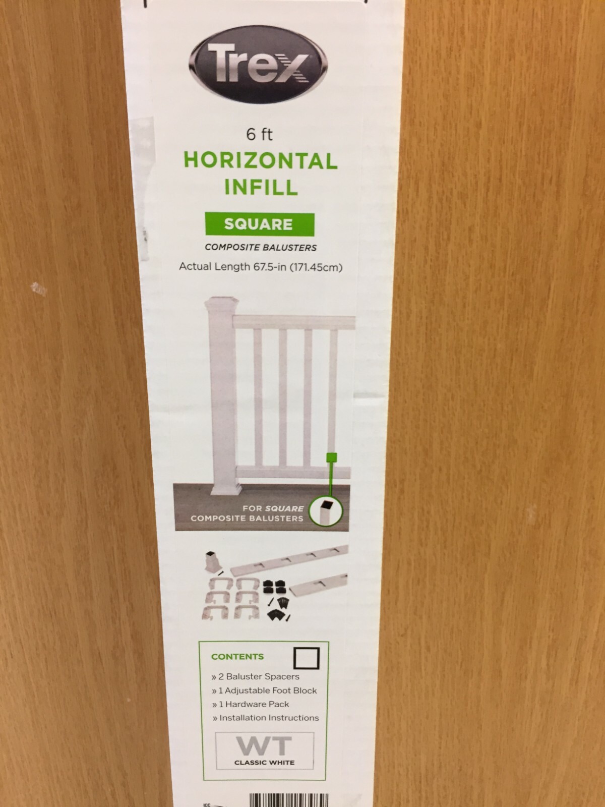 Trex 6 foot Horizontal Infill Kit Square White gallery