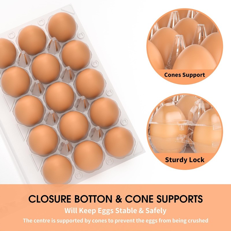 Egg Cartons Cheap Bulk 100 Pack, 1 Dozen Plastic Egg Carton for Refrigerator,... gallery