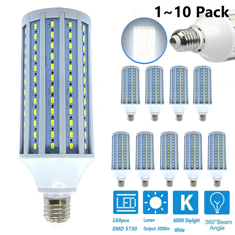1-10Pack 300W Eq. LED Bulb 168-Chip Corn Light E26 5000lm 30W Cool 6000K White gallery