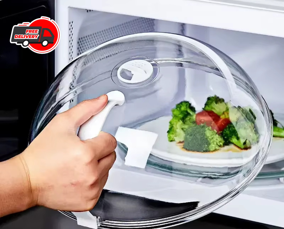Tall Glass Microwave Splatter Cover | Sturdy Clear 100% Food Safe Plate Cover gallery
