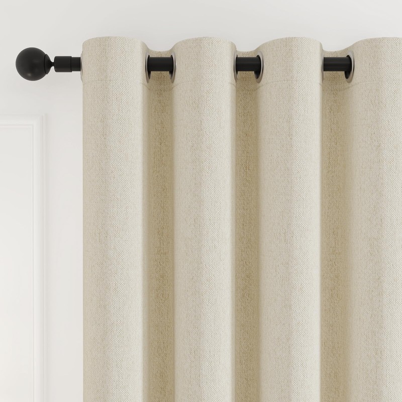 Blackout Curtains 84 Inch Length 2 Panels Set for Living Room, Grommet Linen-... gallery