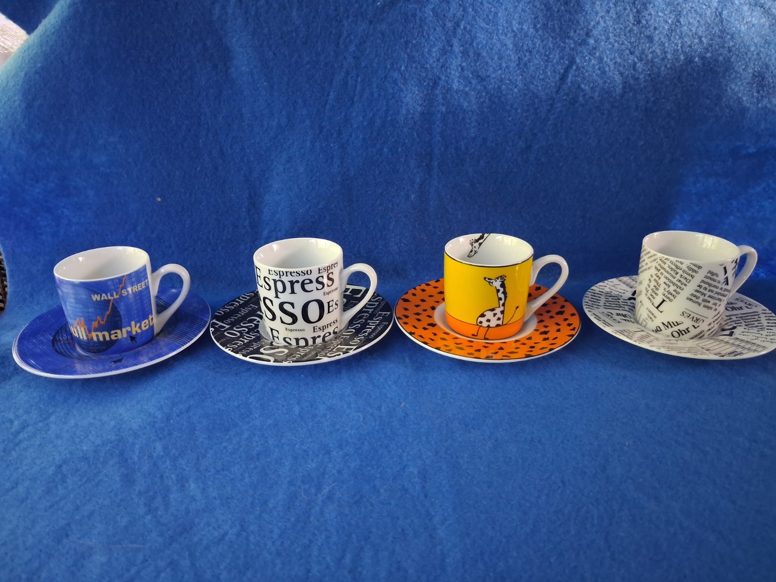 4 Differen Konitz 3 Oz. Porcelain Espresso Cups & Saucers Made In Germany gallery