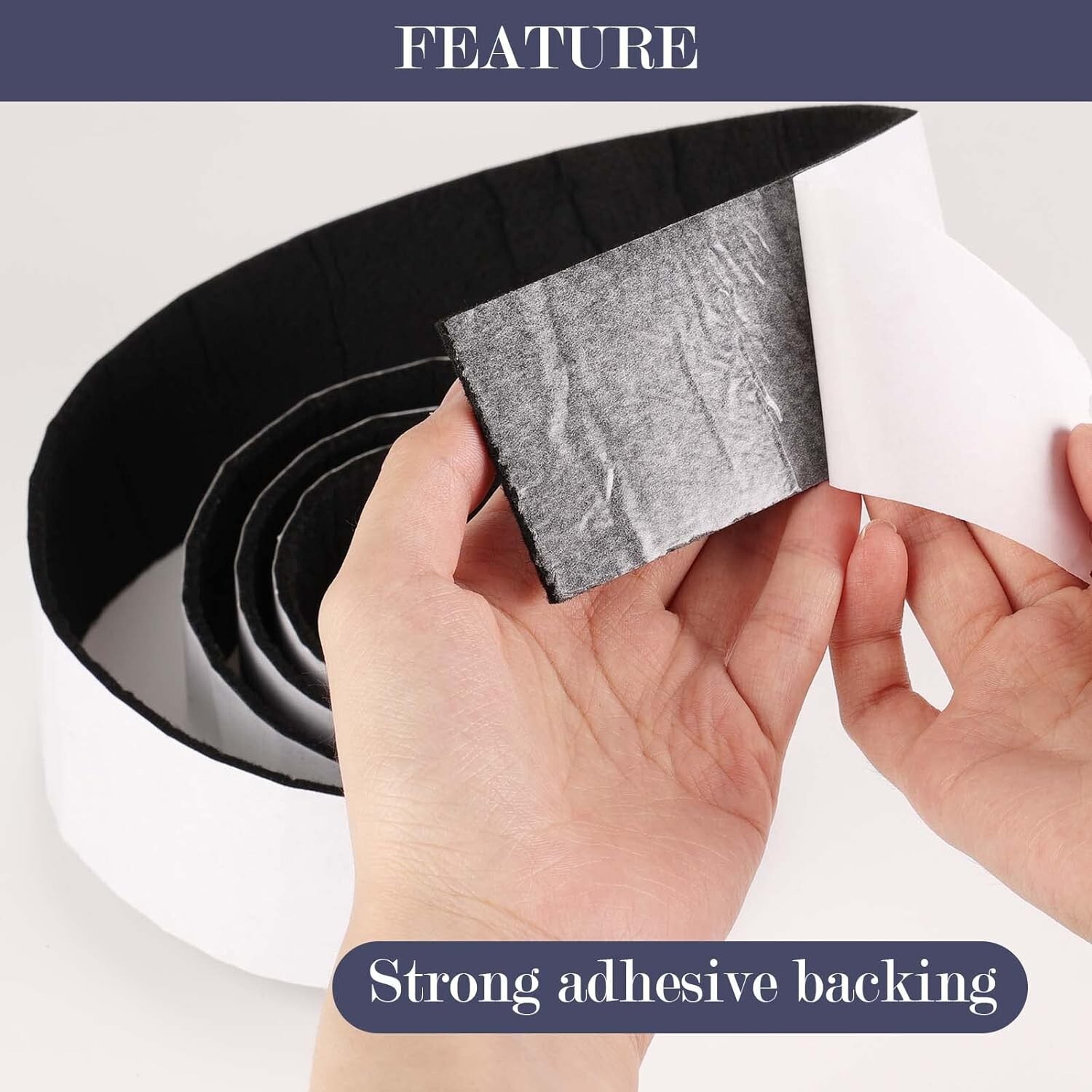 2 Pack Felt Tapes with Adhesive Backing, Heavy-Duty Self Adhesive Felt Strips Ro gallery