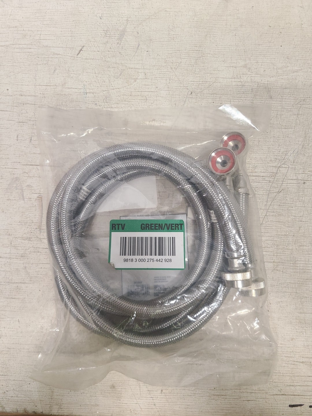 2 Everbilt Stainless Washing Machine Hoses 4 Ft 90 Degree End 69003HD gallery