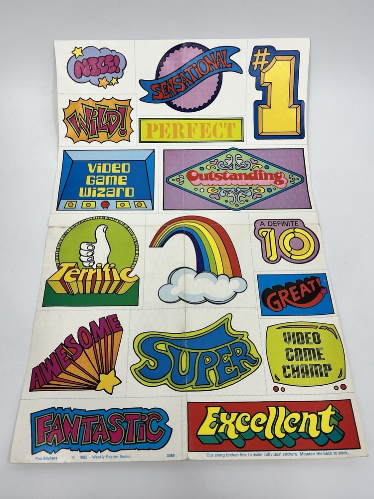 Vintage Weekly Reader Stickers and Lick and Stick Fun 1982