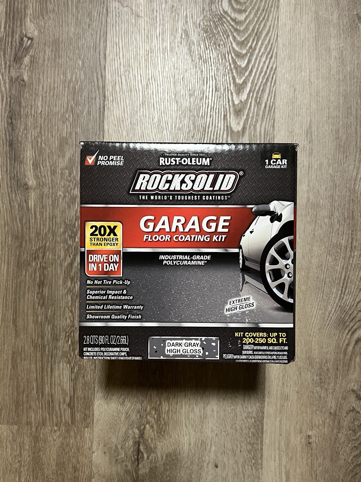 New Rust-Oleum RockSolid 1 Car Garage Floor Kit 90 oz. DARK Gray Polycuramine gallery