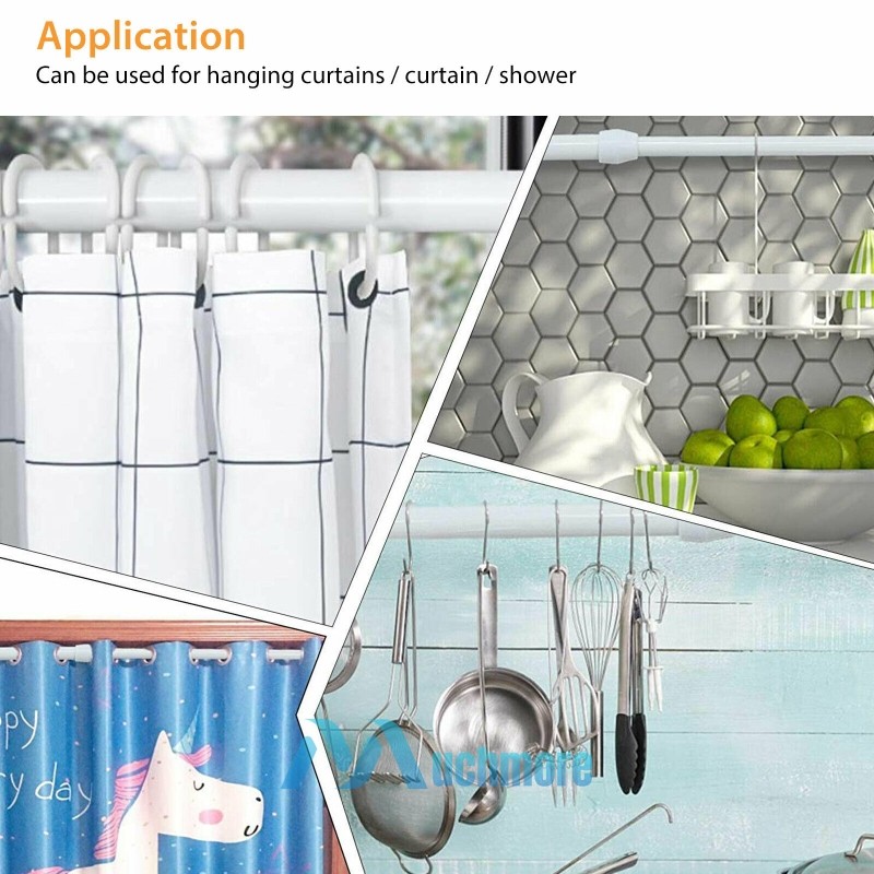 2~4Pack Adjustable Spring Load Tension Curtain Rod Telescopic Steel Pole 23-43in gallery