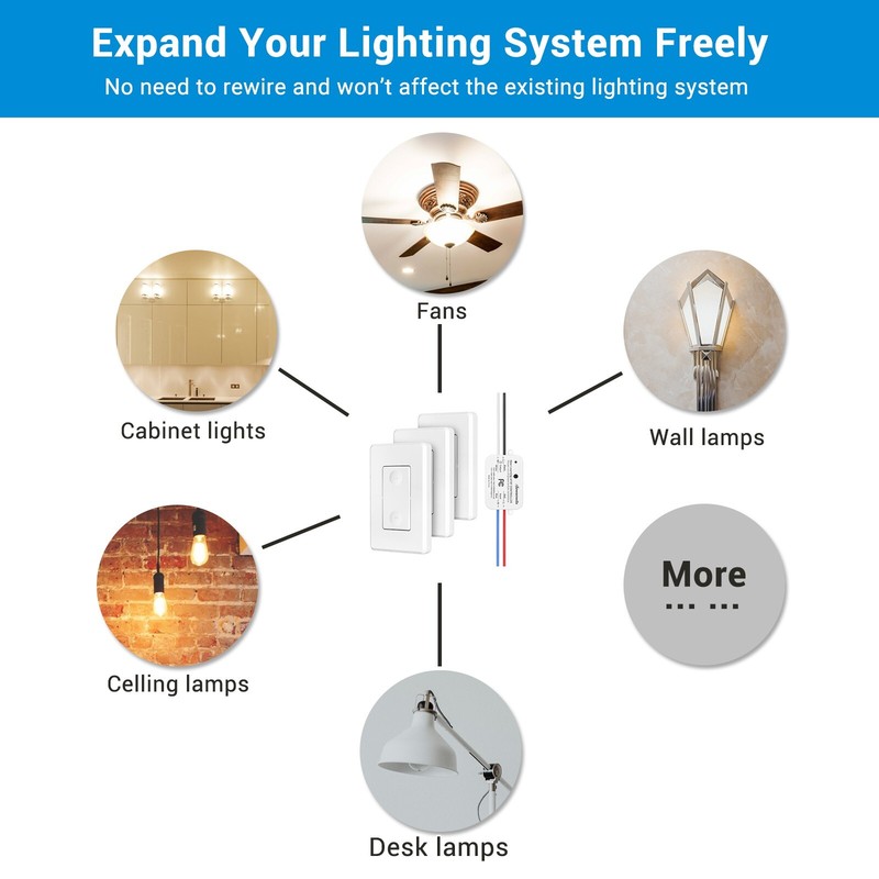 DEWENWILS Wireless Wall Light Switch Kit, No WiFi Needed Remote Control Switch gallery