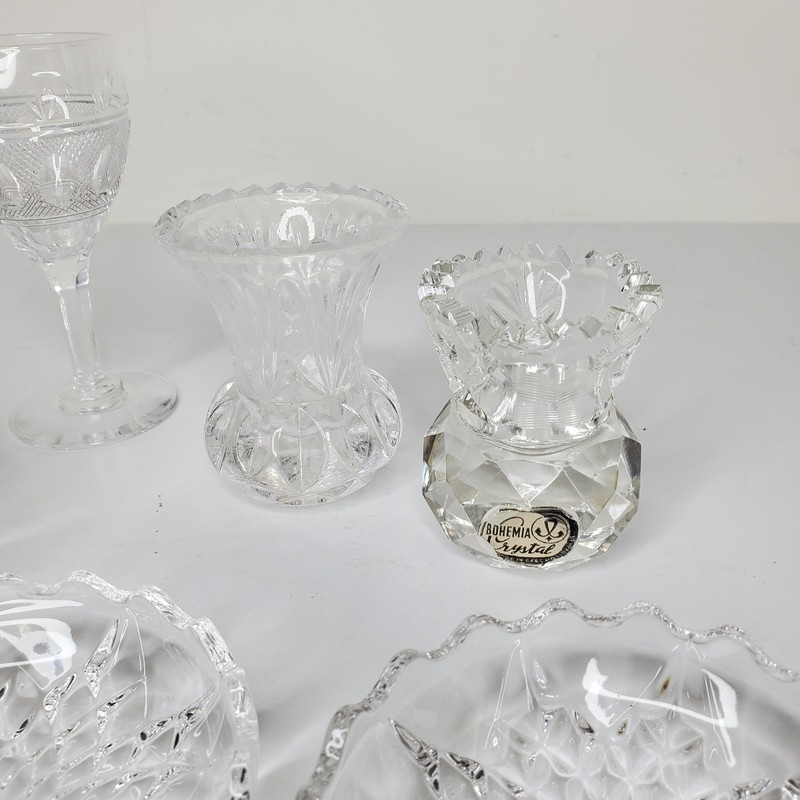 Assorted Cut Crystal and Glass Tableware and Decorative Pieces Lot Of 6 gallery