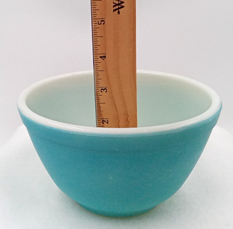 Pyrex Mixing Bowl Nesting Blue Rainbow Primary Color 401 Glass Vintage MCM USA gallery