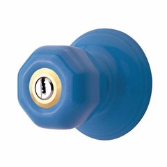 Adjustable Backset Blue Hexagonal Door Knob with Lock Renovators Supply