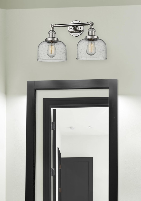Brushed Satin Nickel 2-Light Vertical Bath Vanity Light - 208L-SN-G78 gallery