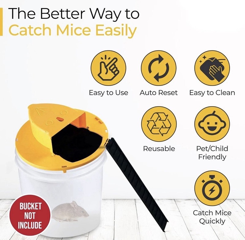 Mouse Rat Trap Flip & Slide Mouse Trap Bucket Catcher Mousetrap Slide Bucket Lid gallery