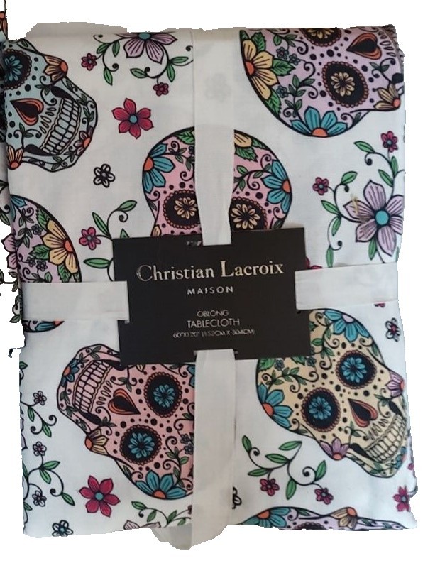 Christian Lacroix Maison Sugar Skull Halloween tablecloth 60 x 120 new gallery