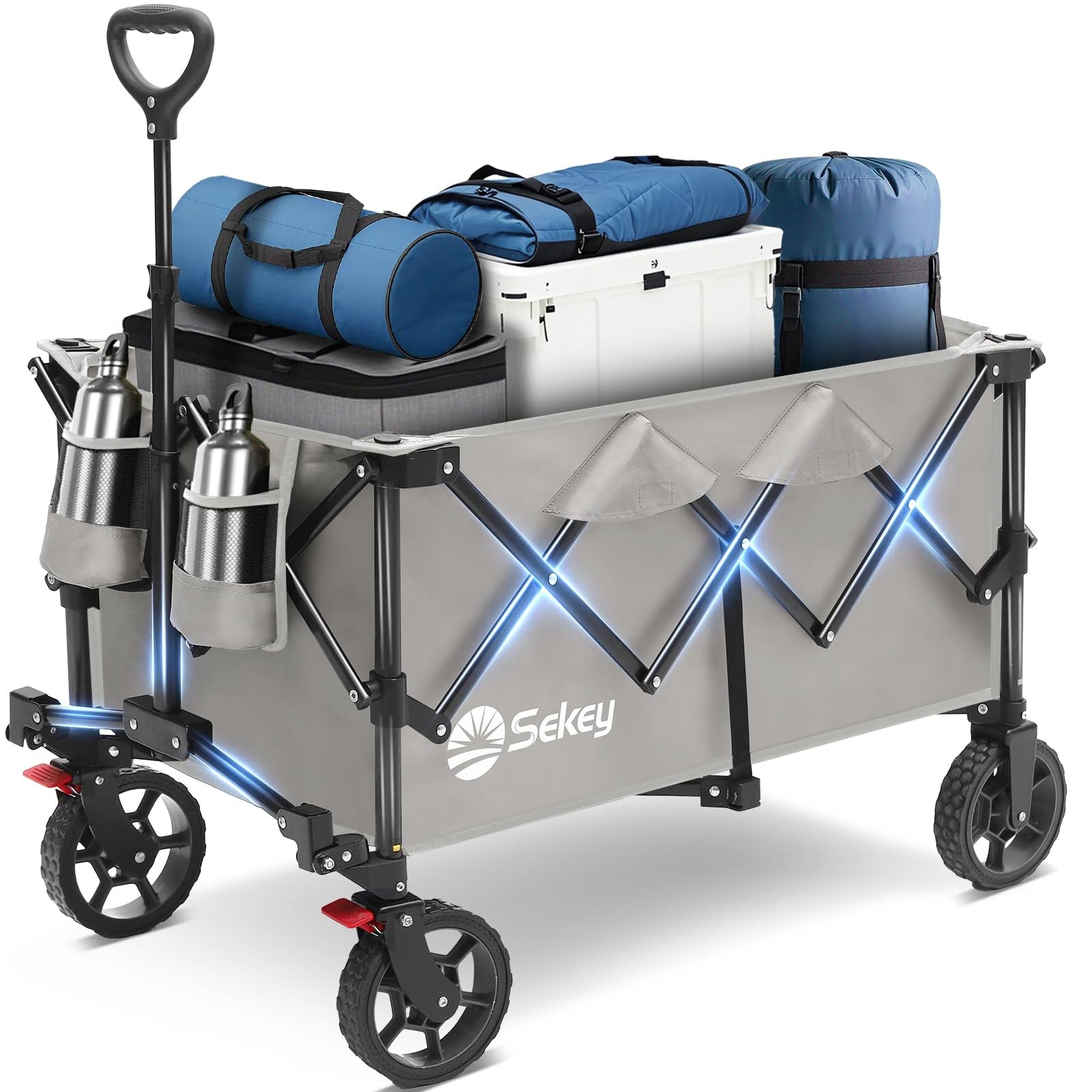 Best Sekey Collapsible Foldable Wagon with 330lbs Weight Capacity Heavy Duty gallery
